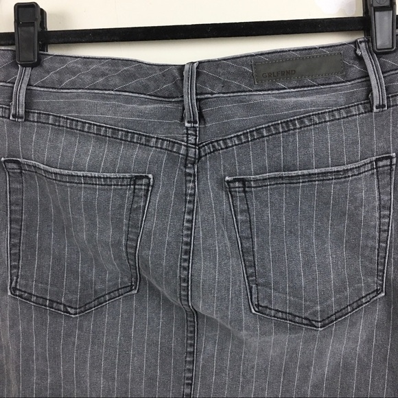 Revolve | GRLFRND Blaire Striped High Rise Denim Pencil Skirt - Picture 13 of 15